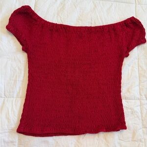 Fiore Off-Shoulder Red Top